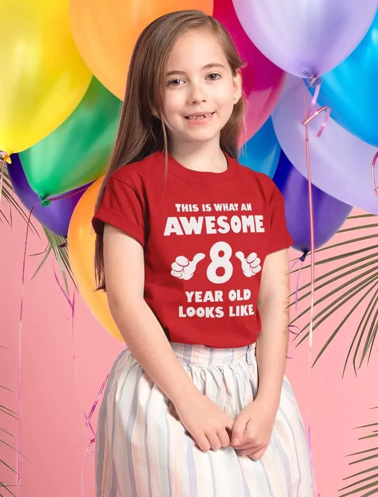 Tstars 8th Birthday Shirts for Boys Girls This is What an Awesome 8 Year Old Looks Like Youth Kids T-Shirt
