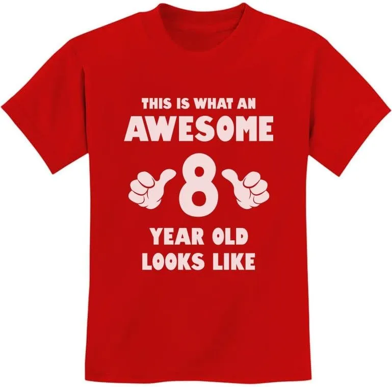 Tstars 8th Birthday Shirts for Boys Girls This is What an Awesome 8 Year Old Looks Like Youth Kids T-Shirt
