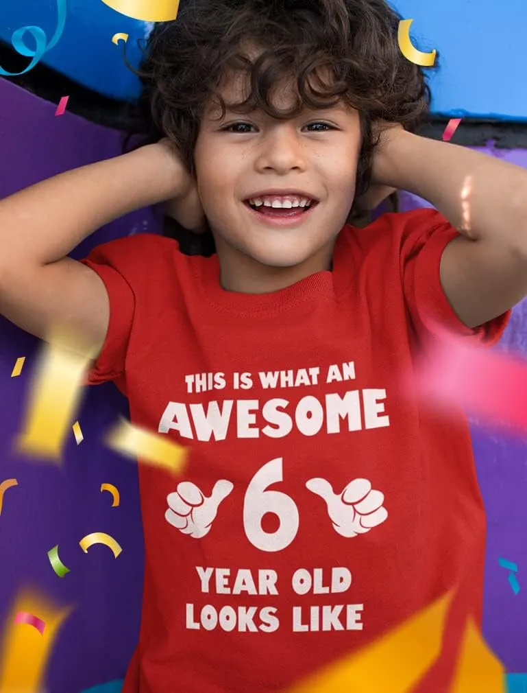 Tstars Awesome 6 Year Old 6th Birthday Shirt Gifts for Girls Boys Youth Kids T-Shirt