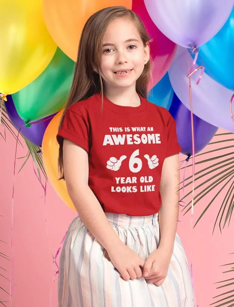 Tstars Awesome 6 Year Old 6th Birthday Shirt Gifts for Girls Boys Youth Kids T-Shirt