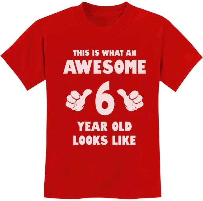 Tstars Awesome 6 Year Old 6th Birthday Shirt Gifts for Girls Boys Youth Kids T-Shirt