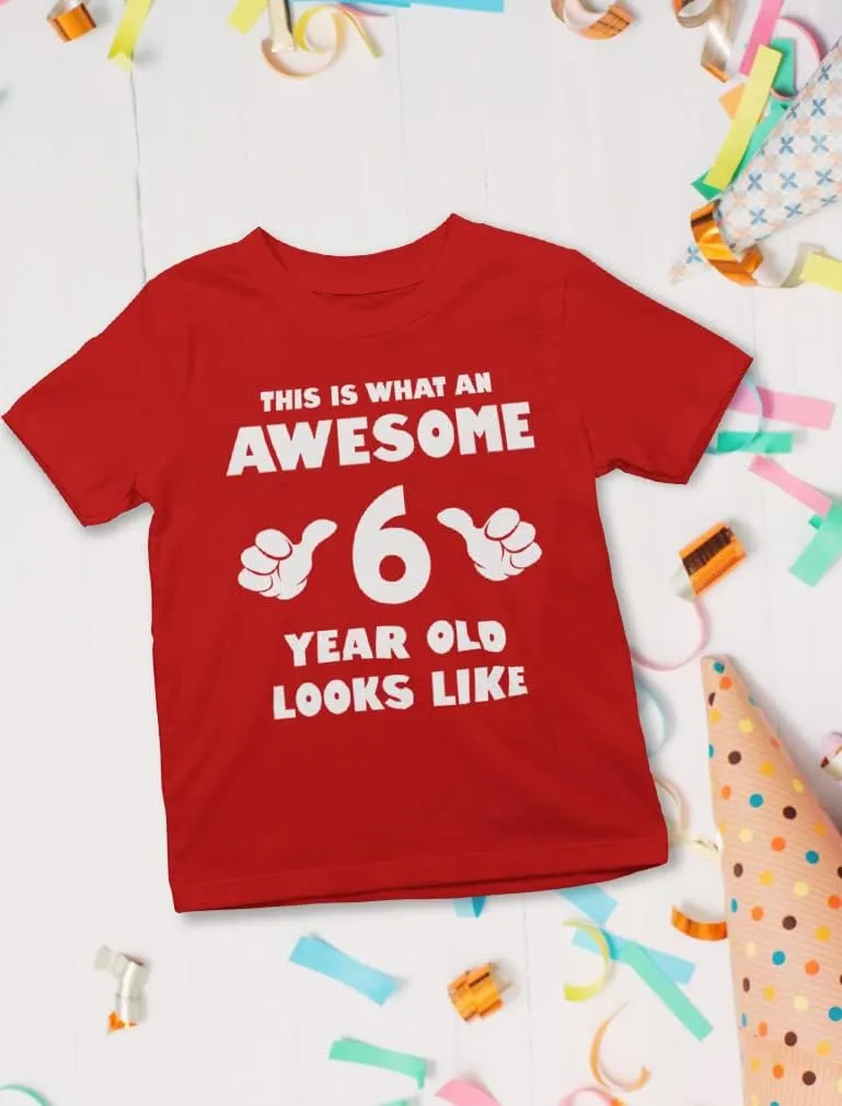 Tstars Awesome 6 Year Old 6th Birthday Shirt Gifts for Girls Boys Youth Kids T-Shirt