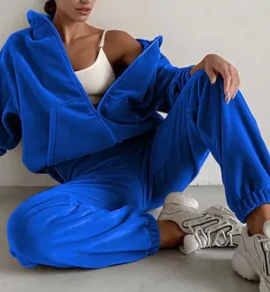 Wenkouban Back To School Women Autumn Winter Fashion Hooded Zipper Outerwear And Harem Pant Suit Female Casual Tracksuit Two Piece Sets