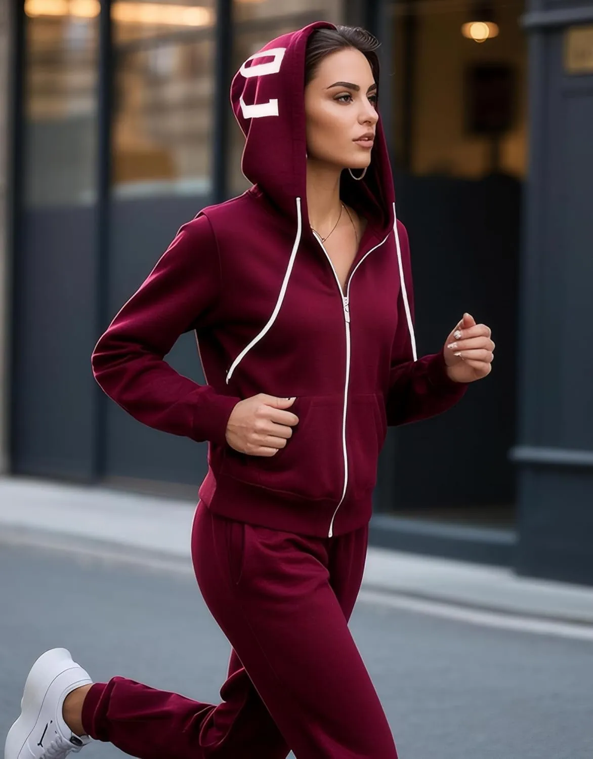 Womens Sweatsuits 2 Piece Set Zip Up Hoodie Lounge Sets Long Sleeve and Pants Tracksuit Casual Jogger Sets