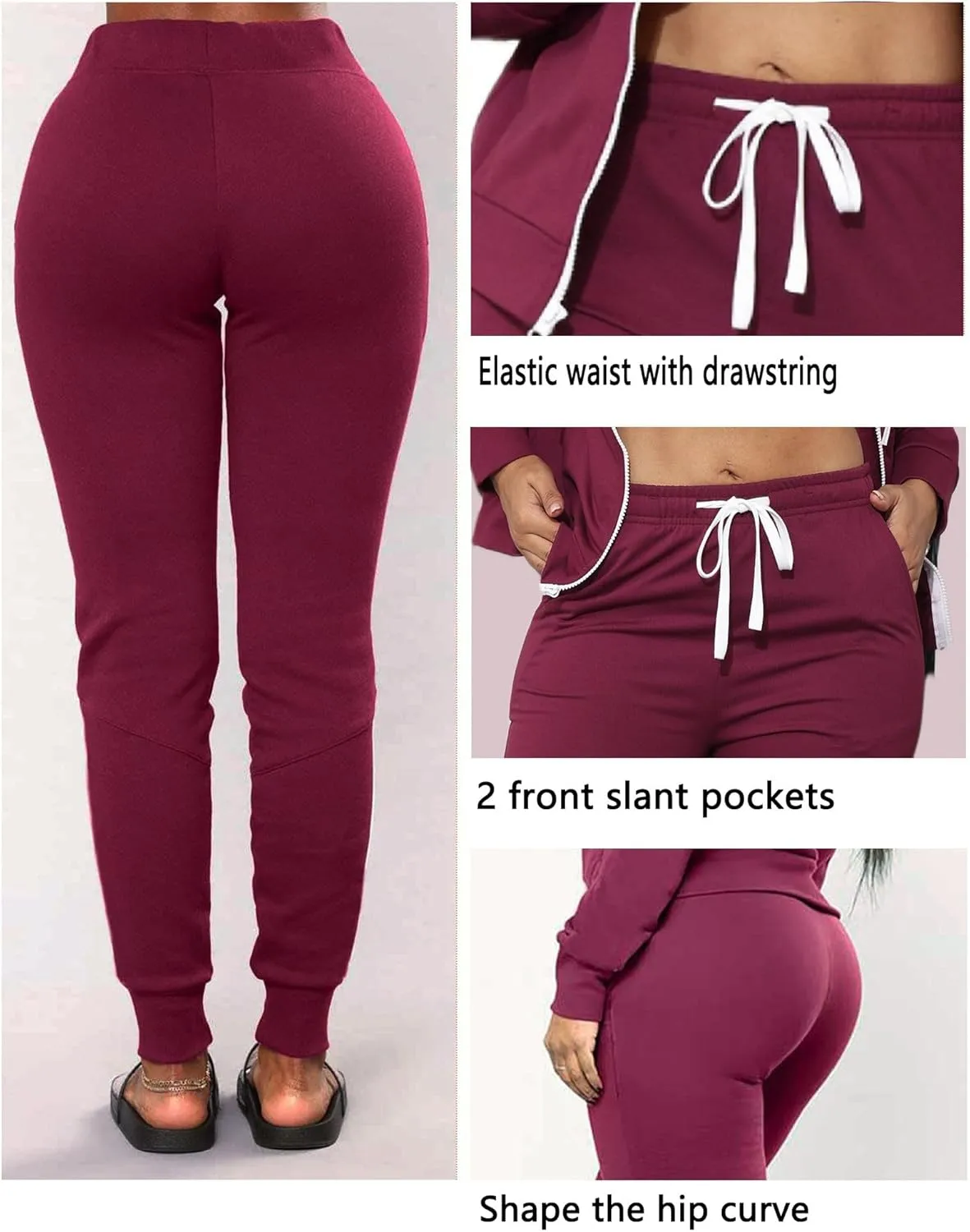 Womens Sweatsuits 2 Piece Set Zip Up Hoodie Lounge Sets Long Sleeve and Pants Tracksuit Casual Jogger Sets
