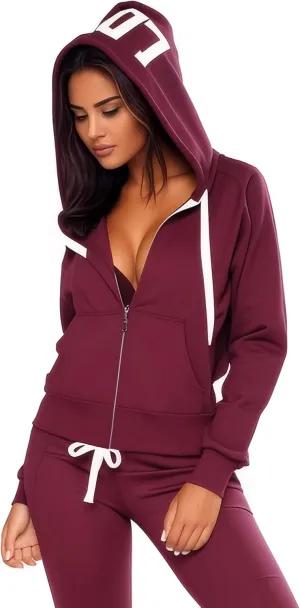 Womens Sweatsuits 2 Piece Set Zip Up Hoodie Lounge Sets Long Sleeve and Pants Tracksuit Casual Jogger Sets