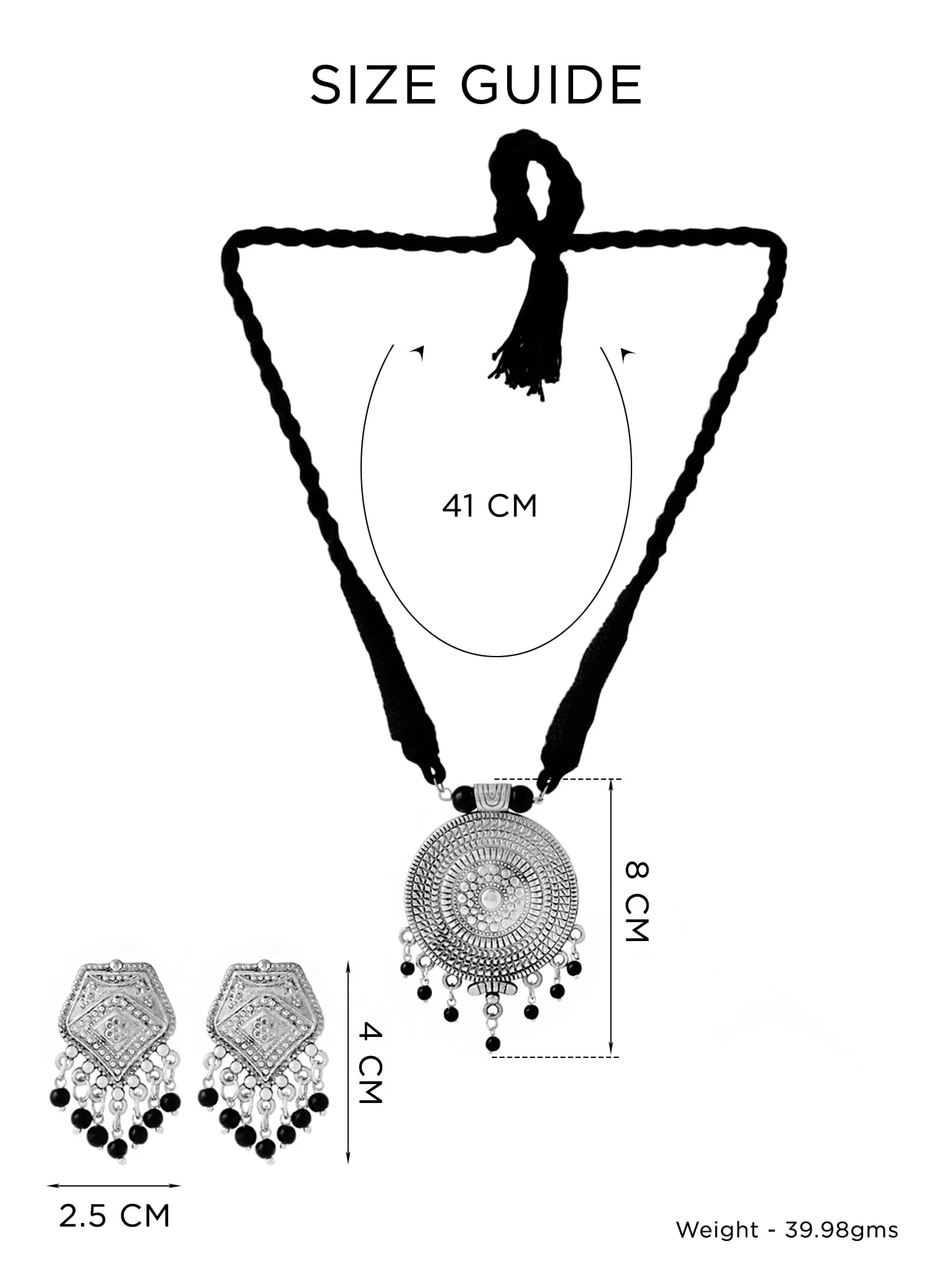 Yellow Chimes Oxidised Silver Jewellery Set For Women | Silver Oxidised Plated Necklace Set for Women | Ethnic Traditional Long Jewellery Sets | Birthday Anniversary Gift for Women Wife