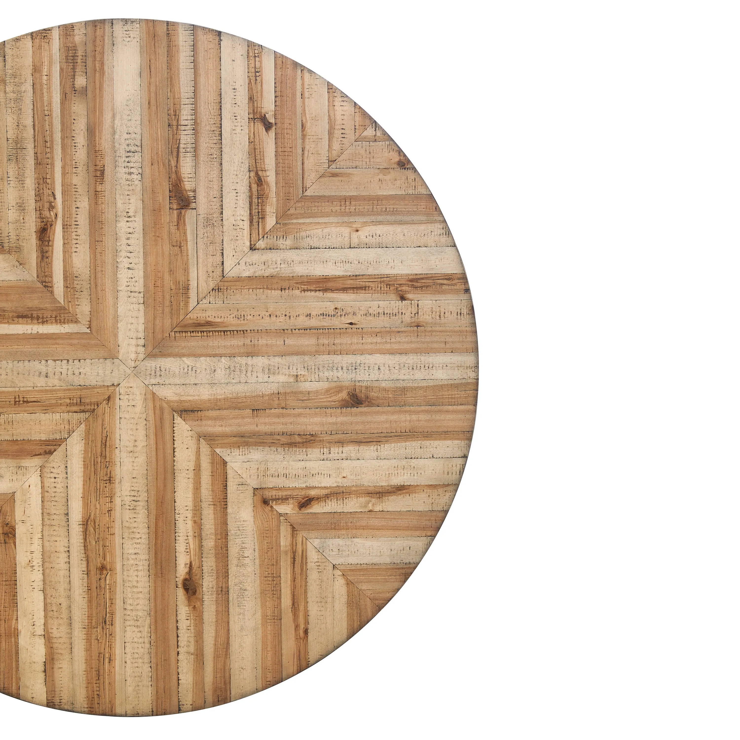 Zestia Modern Round Wood Dining Table, Light Birch   Black